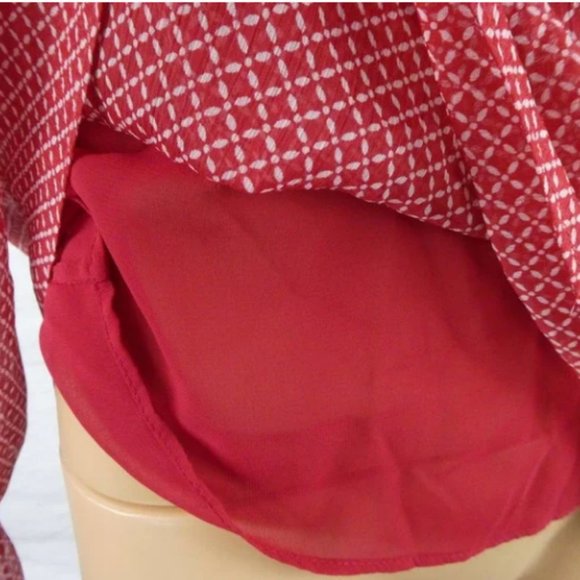 Lucky Brand Red Print One Shoulder Top - Size L - Picture 7 of 9